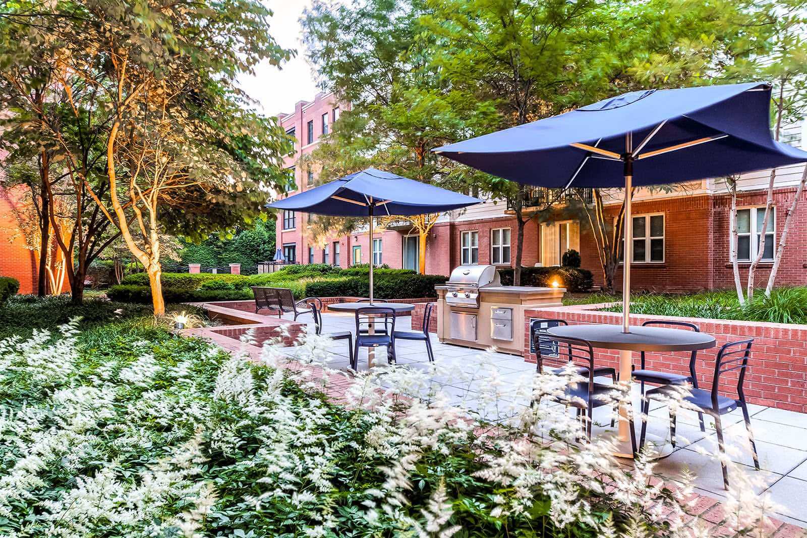 Plenty of seating area in our courtyard to grill and entertain with friends